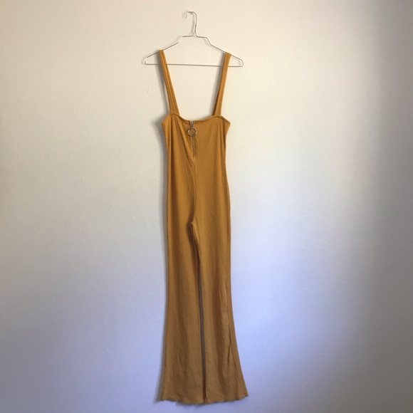 Yellow Ribbed Jumpsuit - Picture 1 of 4